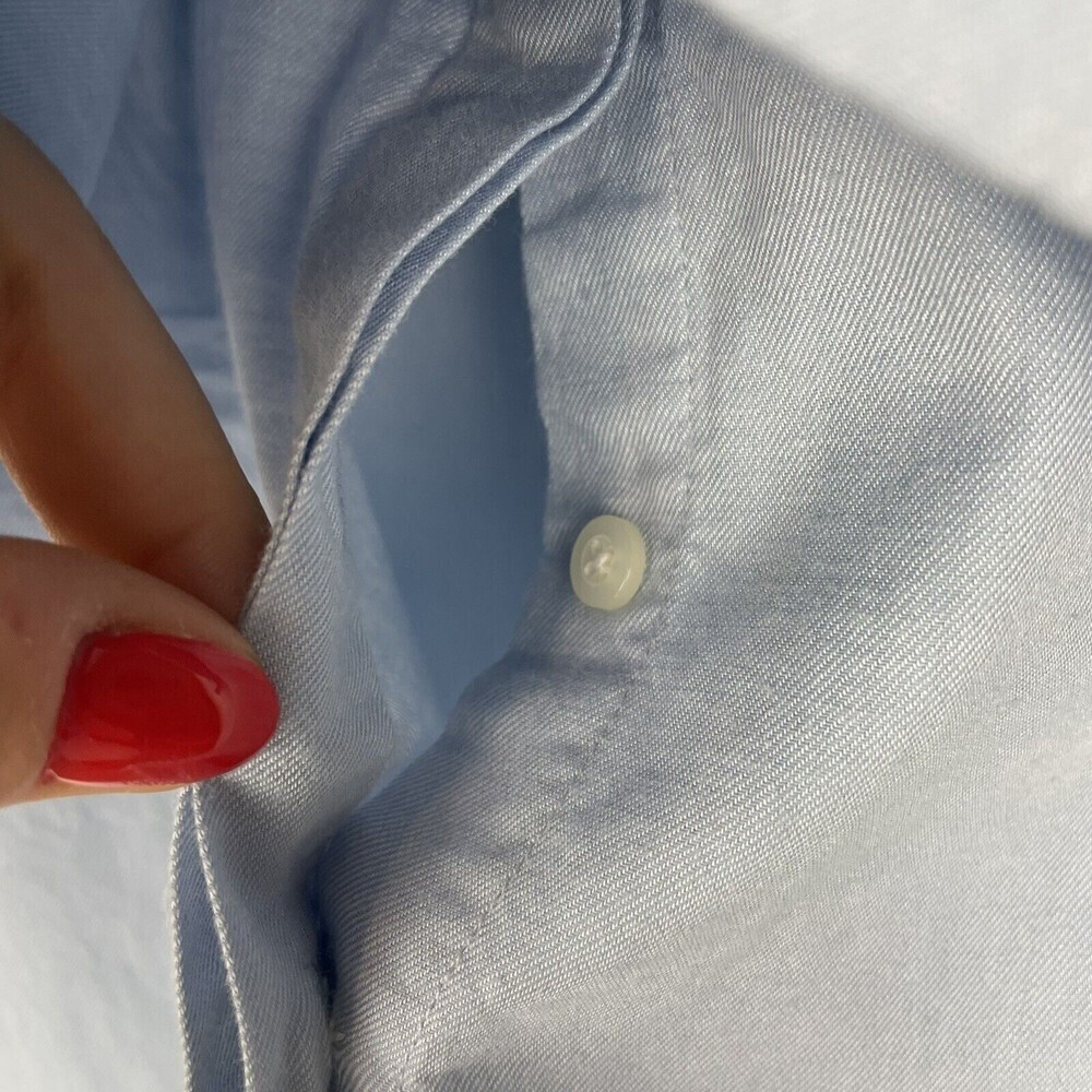 Intermix Blue Sleeveless Button Down Shirt Tencel cotton blend small - Picture 6 of 9